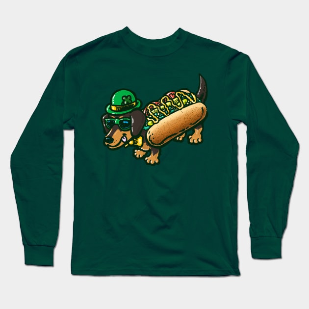 St Patricks Day Chicago Dog Long Sleeve T-Shirt by nickv47